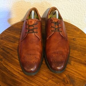 Florsheim Mens Dark Tan oxfords Comfort Dress Shoes Neutral Minimalist Sz.11M